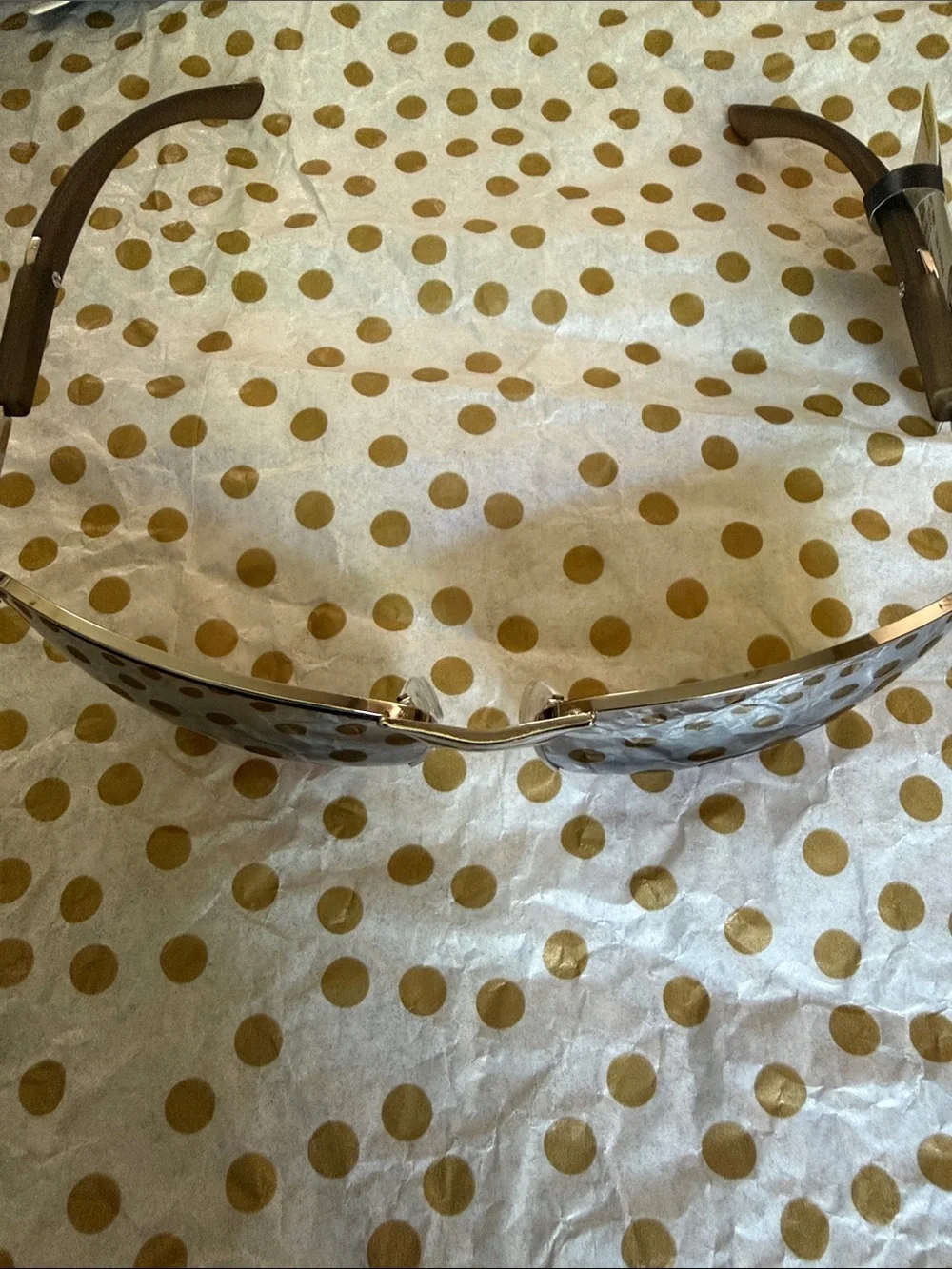 Mirrored Lens Aviator Sunglasses - Gold Frames, Brown Lenses (Set)